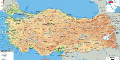 Turkki kartta - Kartat Turkki (Länsi-Aasia - Aasia)